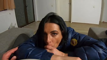 A lot of cum on my down jackets while wearing long boots and sexy clothes 212i received several jackets i already have