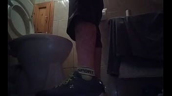 A Guy With An Uncut Dick Is Peeing thumbnail