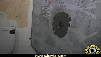 Nasty slut sucks big cock at gloryhole 2