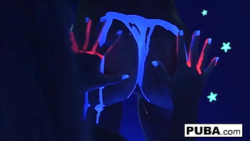 Busty babe rubs fucks herself