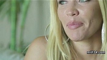 Big breated horny milf's bedroom seduction