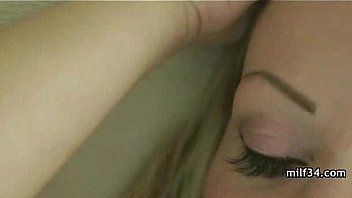 Big breated horny milf's bedroom seduction