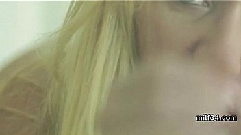 Big breated horny milf's bedroom seduction