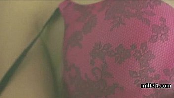 Big breated horny milf's bedroom seduction