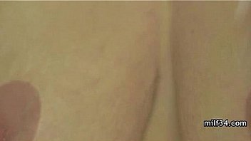 Big breated horny milf's bedroom seduction