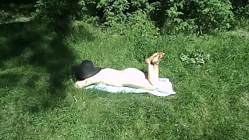 The girl is shoked a stranger paws her pussy on the beach