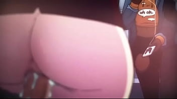 2 girls with 1 men in subway anime