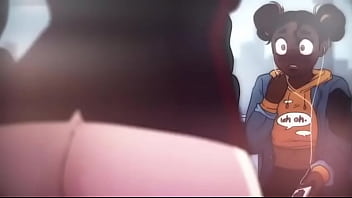 2 girls with 1 men in subway anime