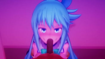 Konosuba aqua's suck and fuck in their glory hole