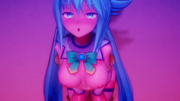 Konosuba aqua's suck and fuck in their glory hole