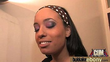 First time ebony with a group of white dicks 1