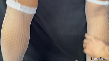 Hands tied eyes covered pussy destroyed by two dicks