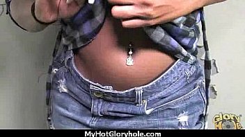 Ebony teen shows off her blowjob skills at gloryhole 10