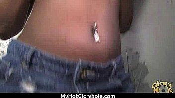 Ebony teen shows off her blowjob skills at gloryhole 10