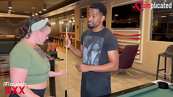 Trailer mrflourish and darren blaze were at a game of foosball when a curvy thick tattooed chic quinn marie walked in she broke the fellas concentration asking about pool balls and sticks