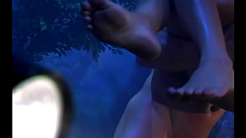 A night encounter with a lonely beautiful nymph in the mysterious garden