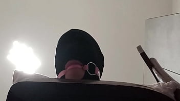 Tied up blindfolded and ballgagged milf gets fucked in her mouth pussy and ass