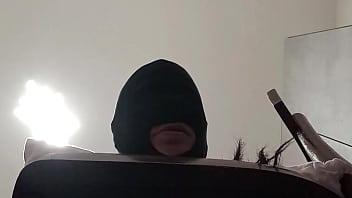 Tied up blindfolded and ballgagged milf gets fucked in her mouth pussy and ass