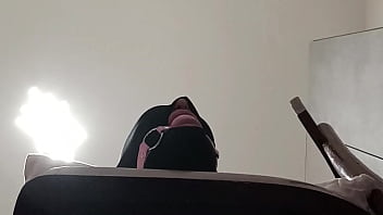 Tied up blindfolded and ballgagged milf gets fucked in her mouth pussy and ass