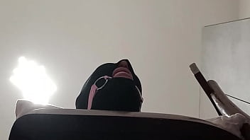 Tied up blindfolded and ballgagged milf gets fucked in her mouth pussy and ass