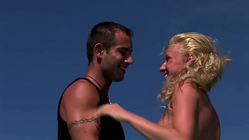 My wife an unfaithful slut with blond hair loves to enjoy with an ass fuck on a beach