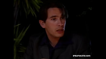 Mandy bright sits in the water along the beach while riding a fat dick