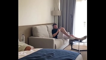 Cheating slut comes over for horny threesome