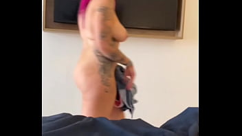 Cheating slut comes over for horny threesome