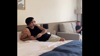 Cheating slut comes over for horny threesome