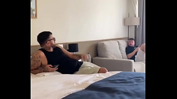 Cheating slut comes over for horny threesome