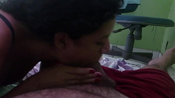 Blowjob from friend while husband works