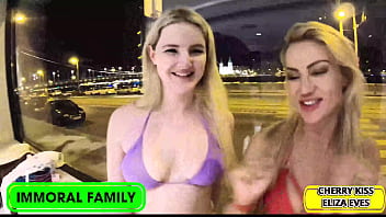 Cherry kiss drenches the room as she cums from a step sibling fuck