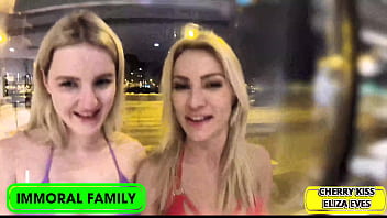 Cherry kiss drenches the room as she cums from a step sibling fuck