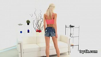 Sweet teenie give suck job in pov and gets narrow snatch screwed