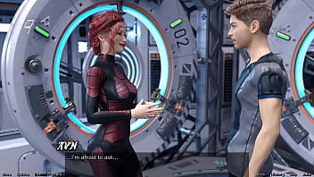 Stranded in space #95 holding hands with asian scientist milf