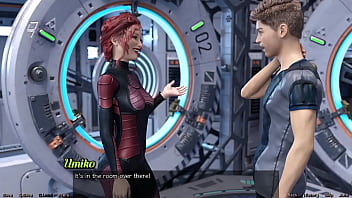 Stranded in space #95 holding hands with asian scientist milf