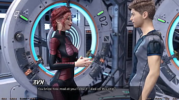 Stranded in space #95 holding hands with asian scientist milf