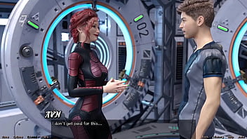 Stranded in space #95 holding hands with asian scientist milf