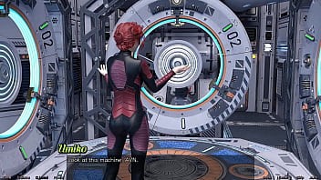 Stranded in space #95 holding hands with asian scientist milf