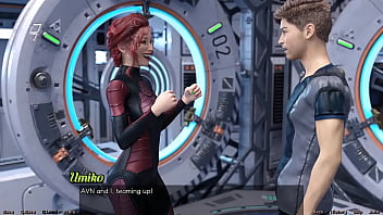 Stranded in space #95 holding hands with asian scientist milf