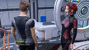 Stranded in space #95 holding hands with asian scientist milf