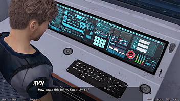 Stranded in space #95 holding hands with asian scientist milf