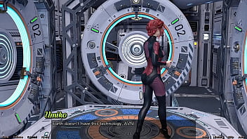 Stranded in space #95 holding hands with asian scientist milf