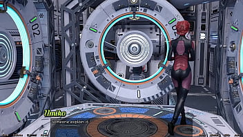 Stranded in space #95 holding hands with asian scientist milf