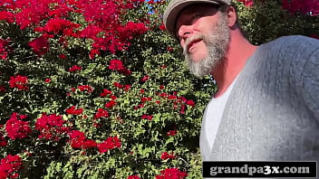 Lusty blonde teen cutie pleasuring her lonely stepgrandfather