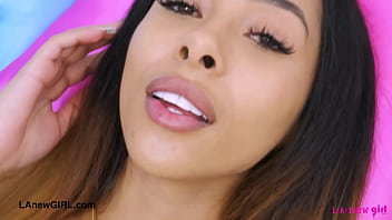 Alluring brunette model naked close up