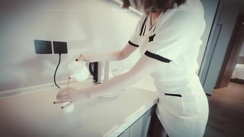 In the company tea room female colleague mia seduces us like this every day