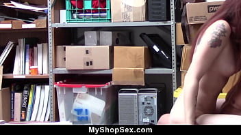 Shoplifter teen apprehended and taken to the backroom lp office myshopsex