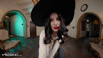 Vr horny lady dimitrescu with huge tits sucks and rides your cock in popular game cosplay parody pt 1