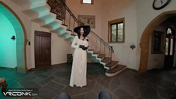 Vr horny lady dimitrescu with huge tits sucks and rides your cock in popular game cosplay parody pt 1